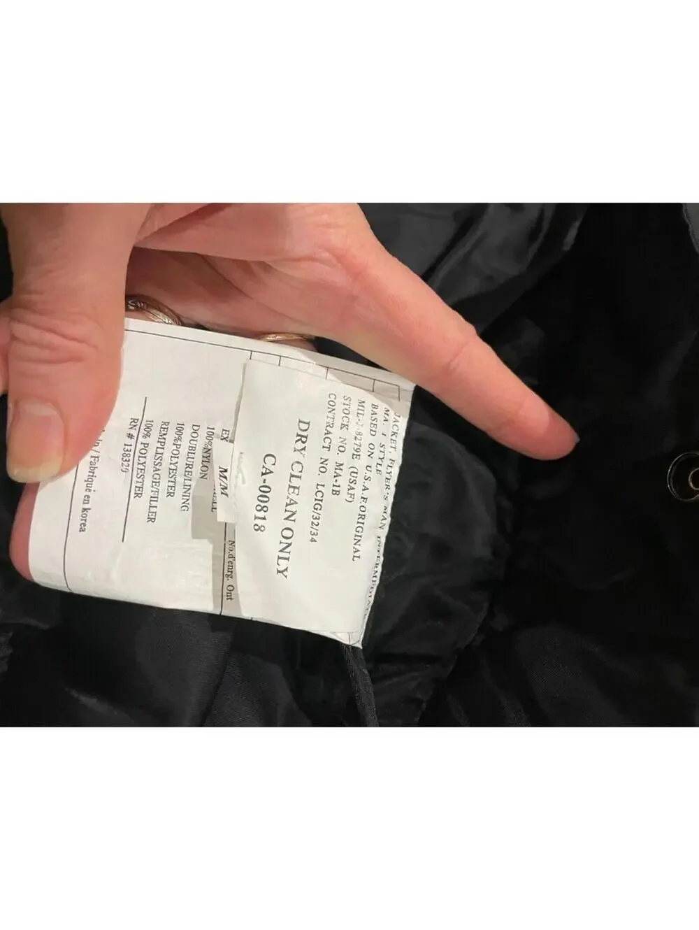 Military MA1 Flyer’s Man Intermediate USAF bomber Reversible Jacket Medium Black